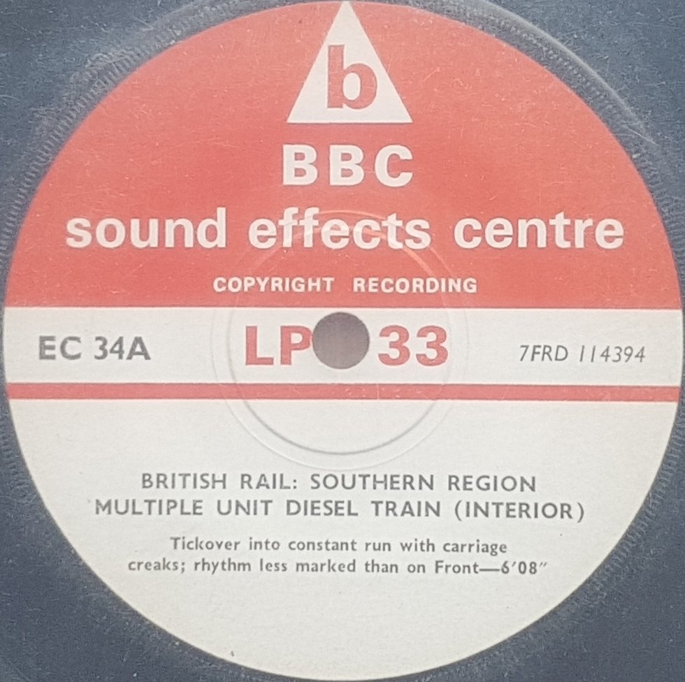 EC 34A British Rail: Southern Region-Multiple unit diesel train (Interior) Not registered from the BBC records and Tapes library Label